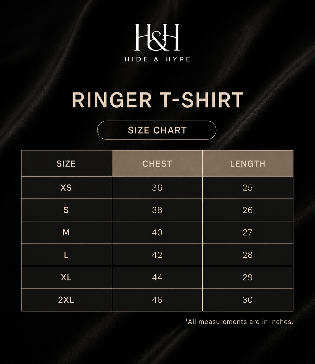 Black and white ringer T-shirt for women by Hide&Hype, featuring a stylish streetwear design with bold contrast accents.