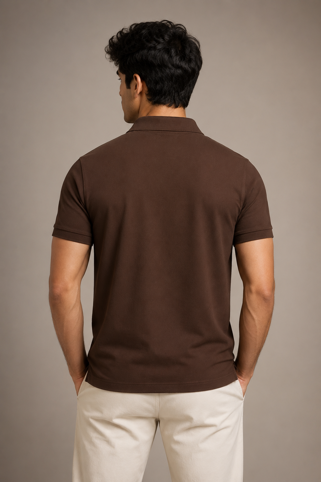 Polo T-Shirts Men Coffee Brown