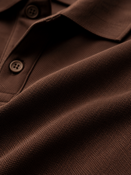 Men's coffee brown polo shirt by Hide&Hype, featuring a classic fit and subtle branding, perfect for casual everyday wear.