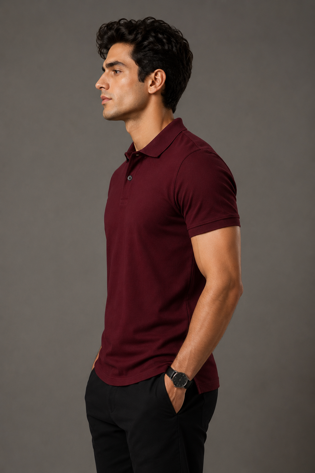 Polo T-Shirts Men Maroon