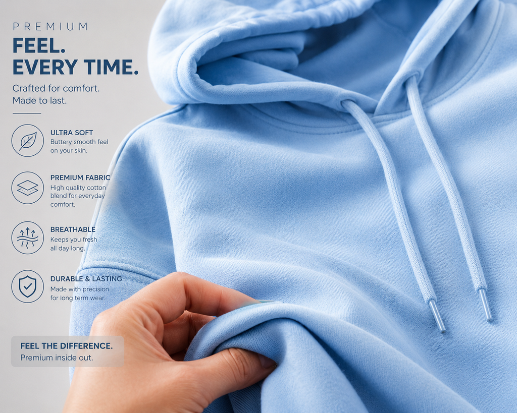 Premium Women's Baby Blue Hoodie
