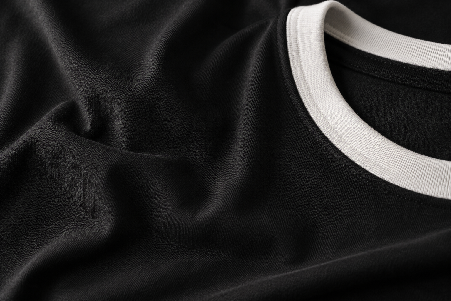 Premium Black × White Ringer T-shirt